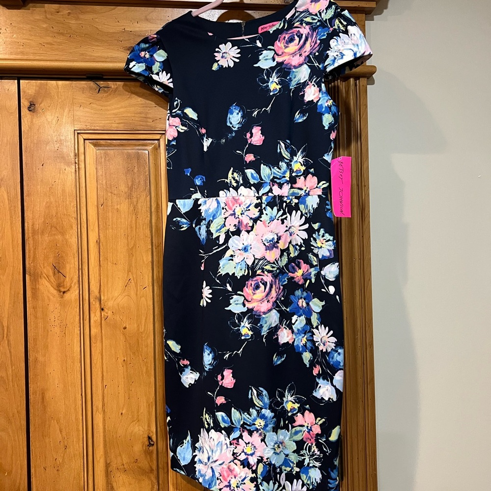 Betsey Johnson Dress NWTs - Navy and colorful florals